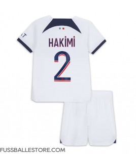 Günstige Paris Saint-Germain Achraf Hakimi #2 Auswärts Trikotsatzt Kinder 2023-24 Kurzarm (+ Kurze Hosen)